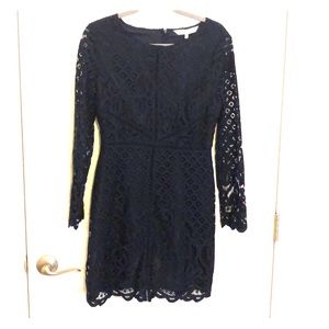 Cupcakes and cashmere navy lace dress with sleeves